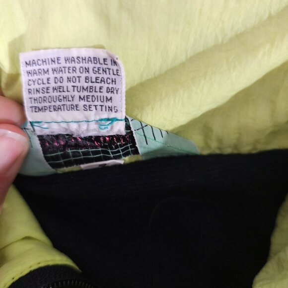 Vintage 80/90s Outrageous Neon Pink Yellow Black Pullover Windbreaker Jacket S - Picture 4 of 5